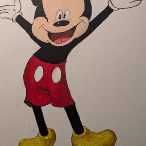 Cheerful Character Canvas Art - Red, Black, Yellow